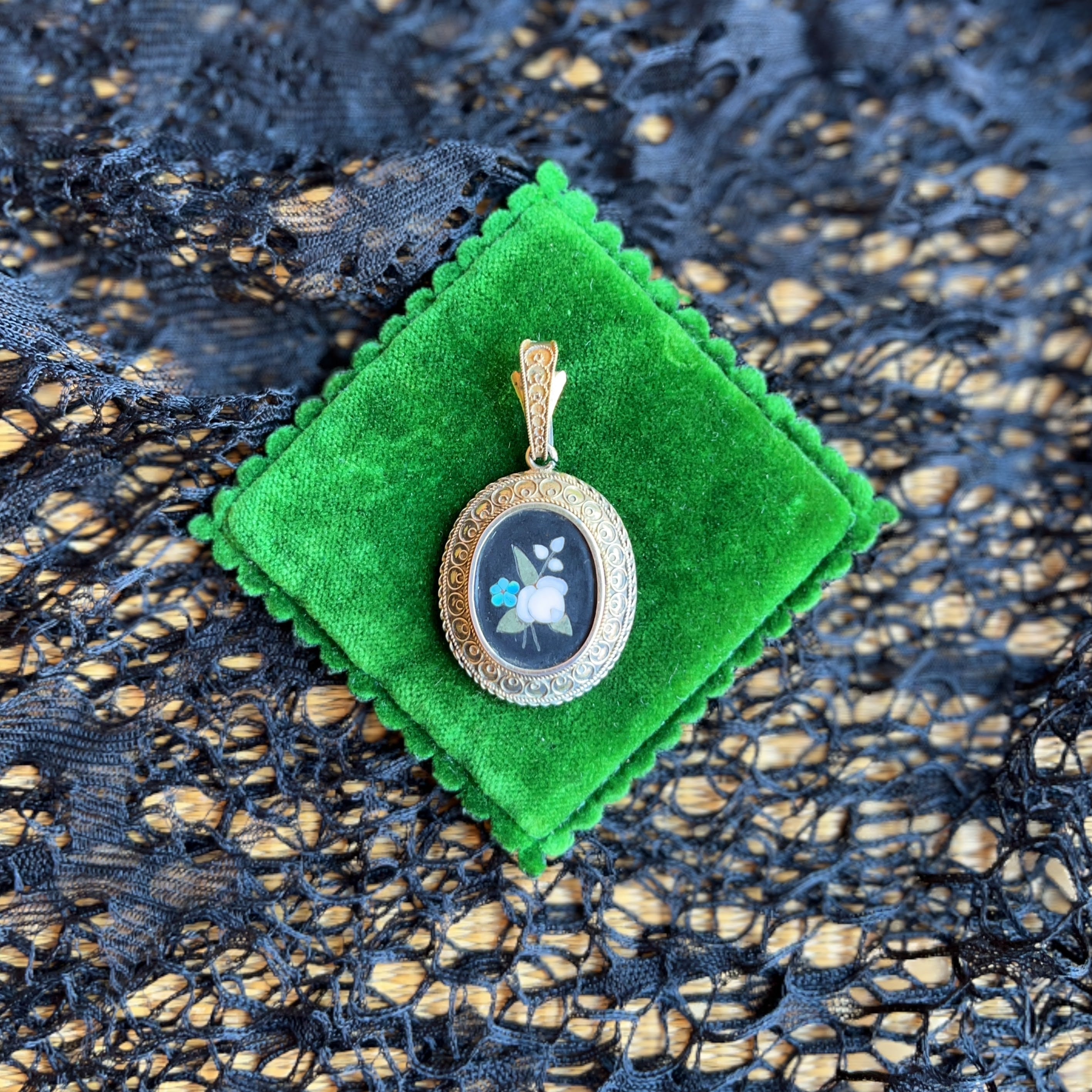 c. 1880s Pietra Dura Locket
