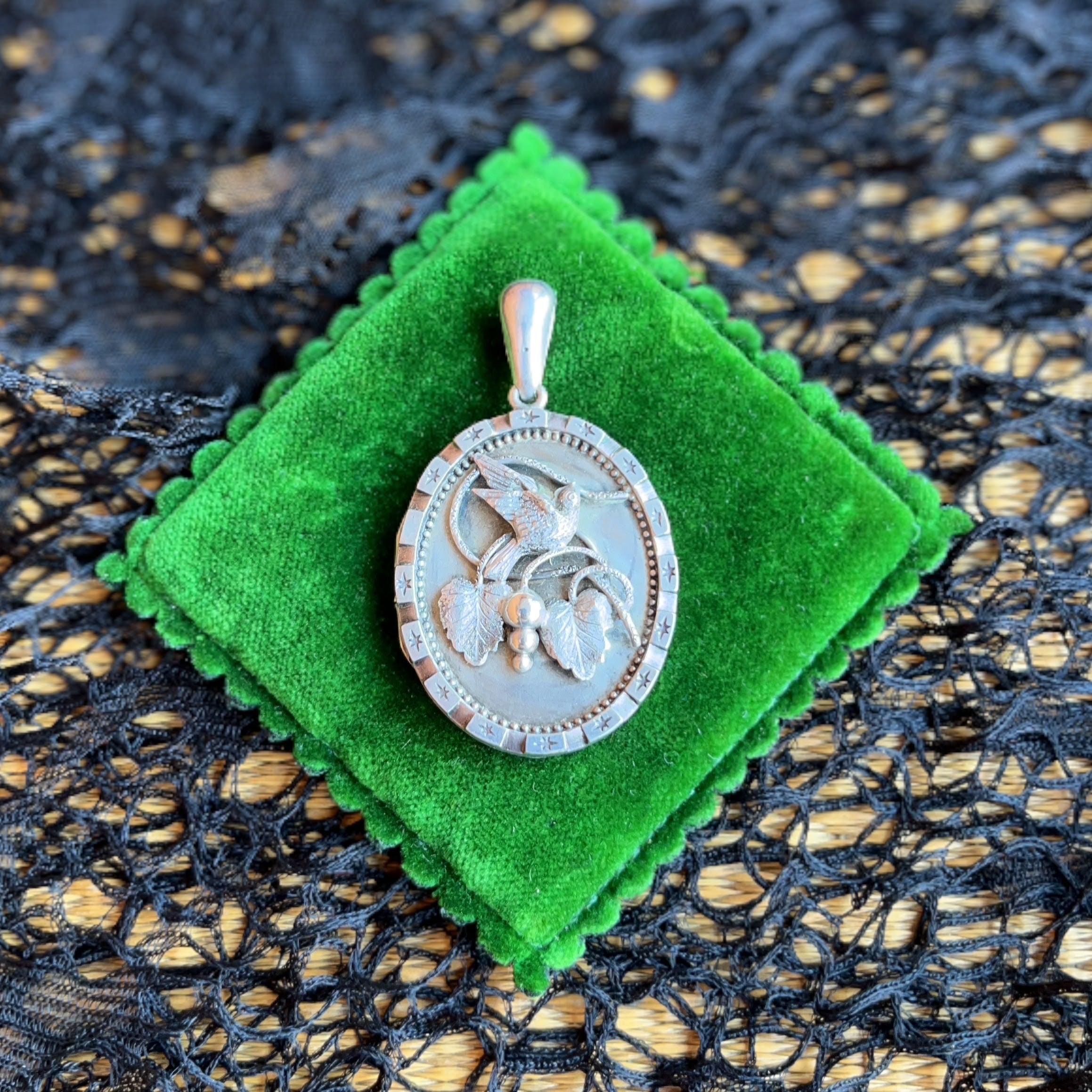 c. 1880s Victorian Aesthetic Movement Silver Locket