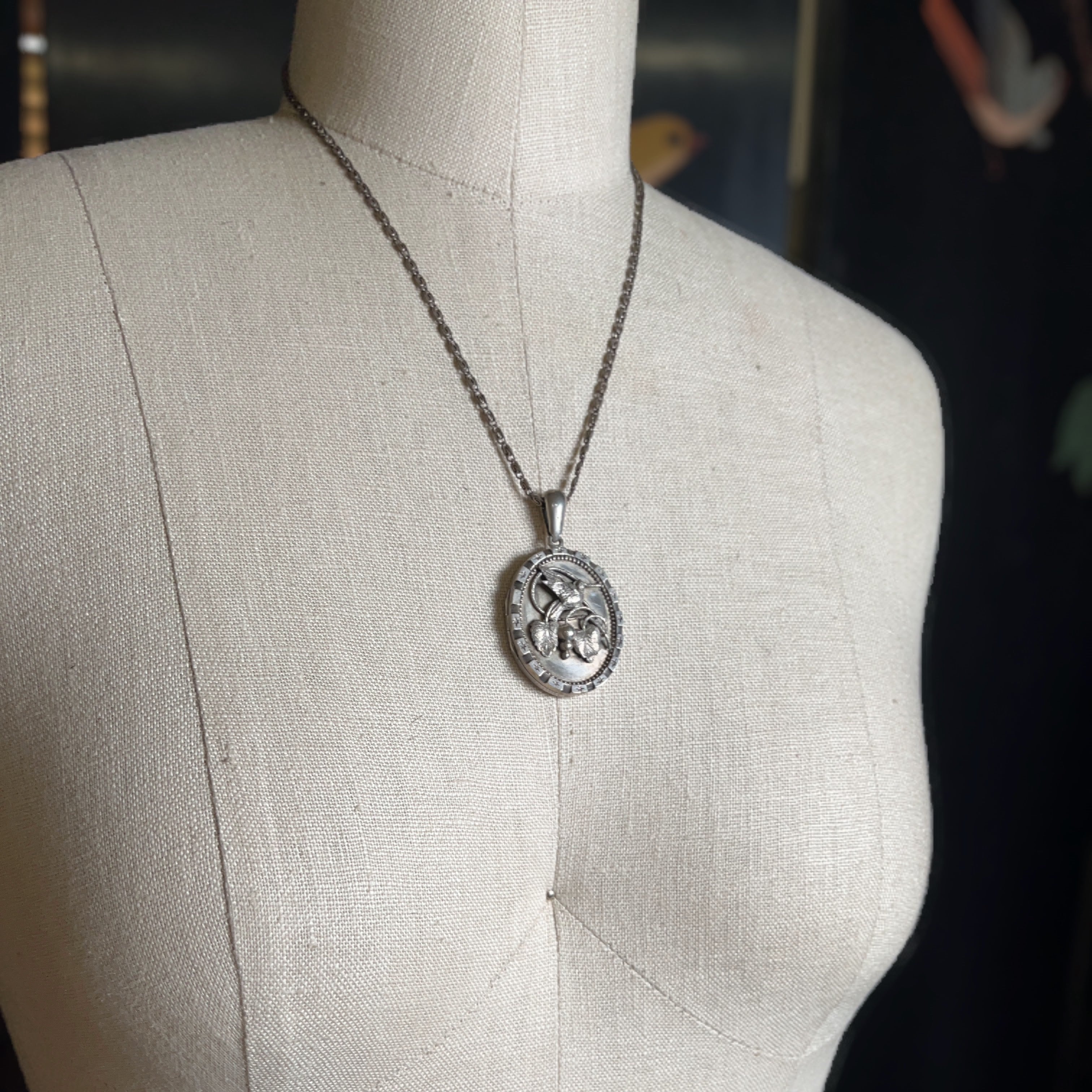 c. 1880s Victorian Aesthetic Movement Silver Locket