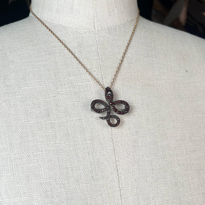 c. 1890s-1900s Garnet Snake Brooch