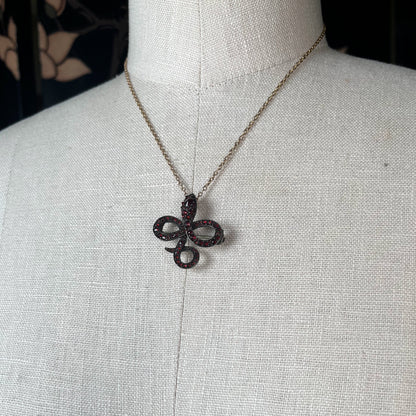c. 1890s-1900s Garnet Snake Brooch