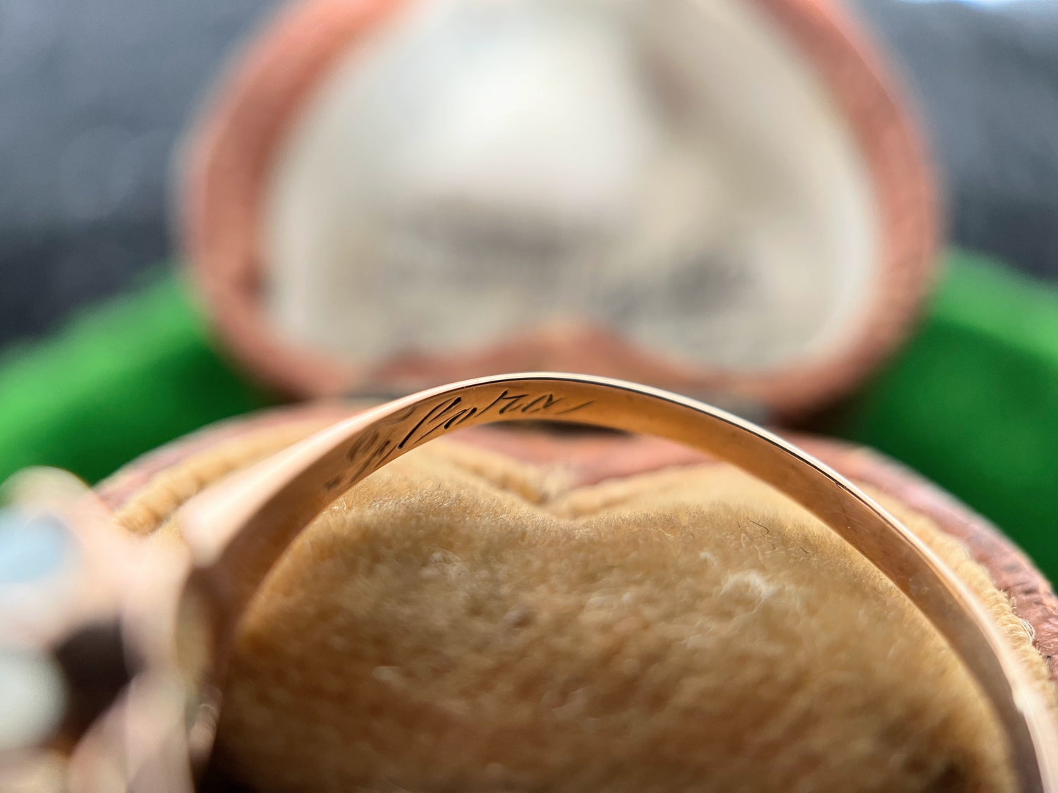 Late 19th c. 10k Gold Opal Ring | Engraved &