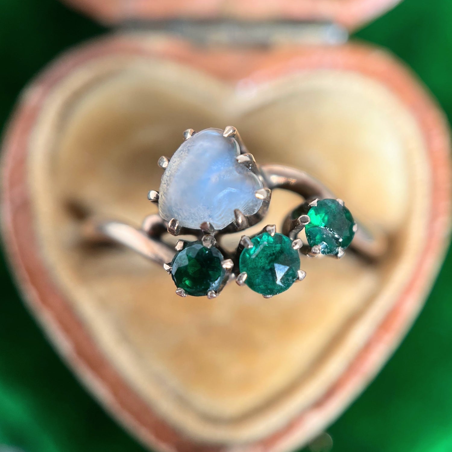 10k Gold Moonstone Heart Ring | As Is