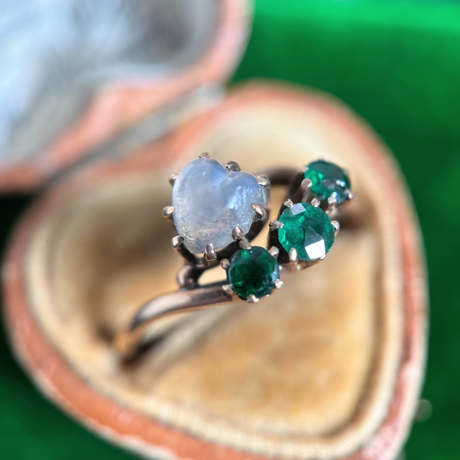 10k Gold Moonstone Heart Ring | As Is