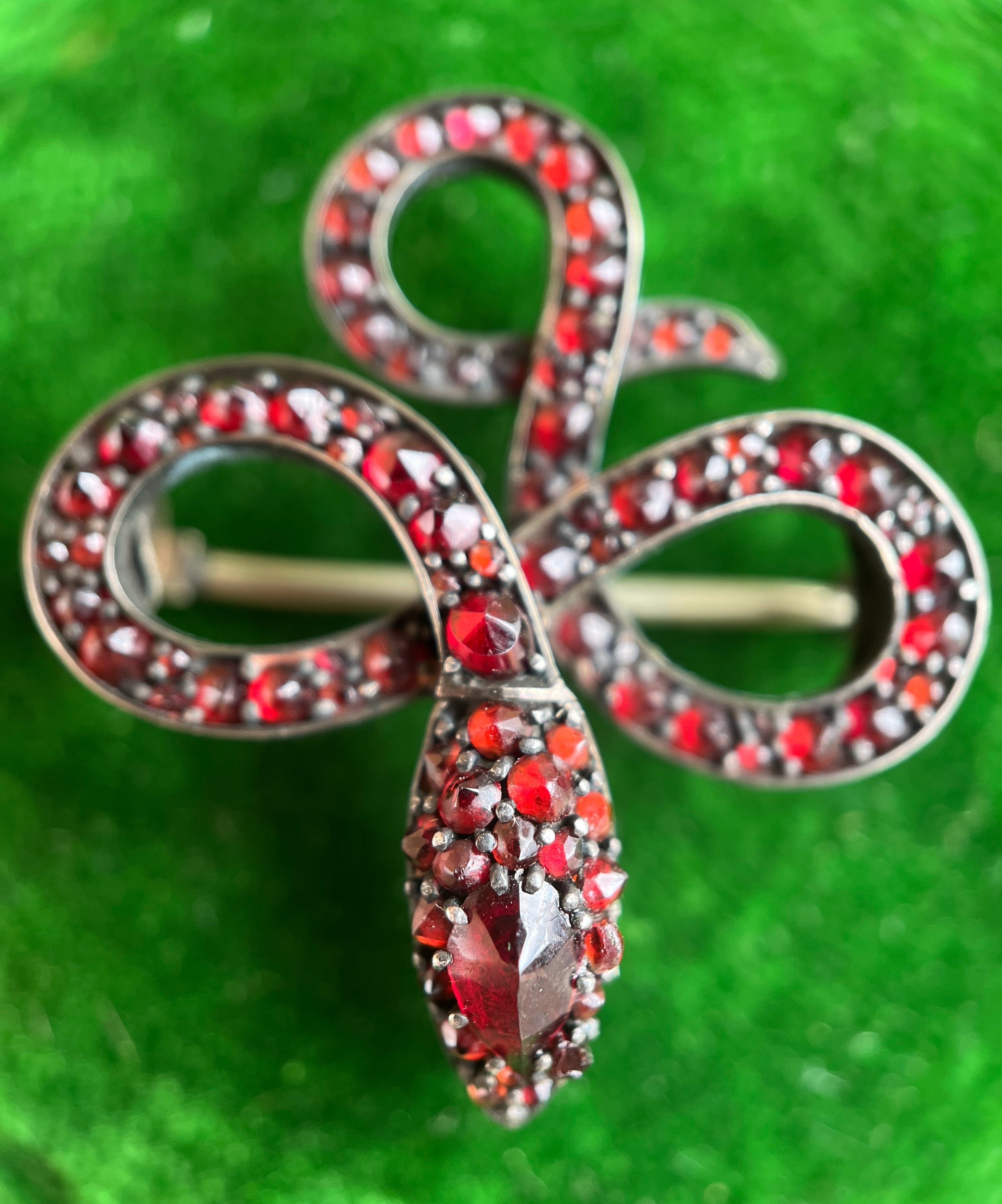 c. 1890s-1900s Garnet Snake Brooch