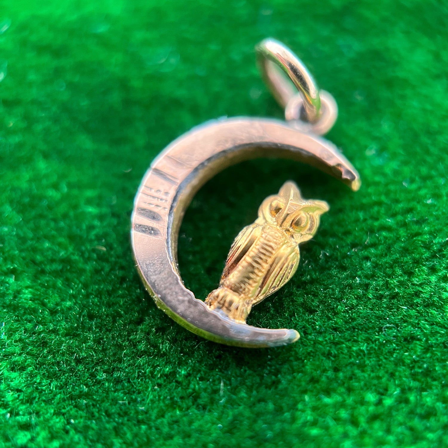 c. 1890s-1900s Owl Moon Conversion Charm