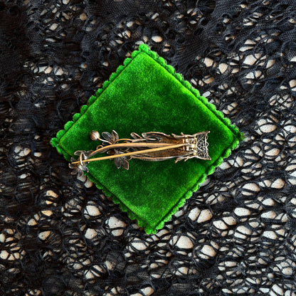 Late 19th c. Intricate Filigree Silver Hand Brooch