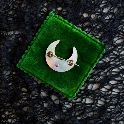 RESERVED | Mid-19th c. Mother of Pearl Moon Brooch