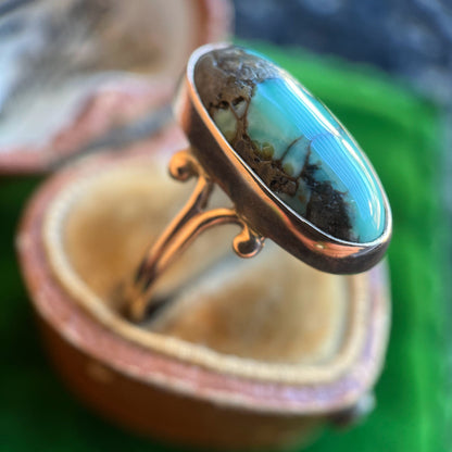Early 20th c. 10k Gold Turquoise Ring
