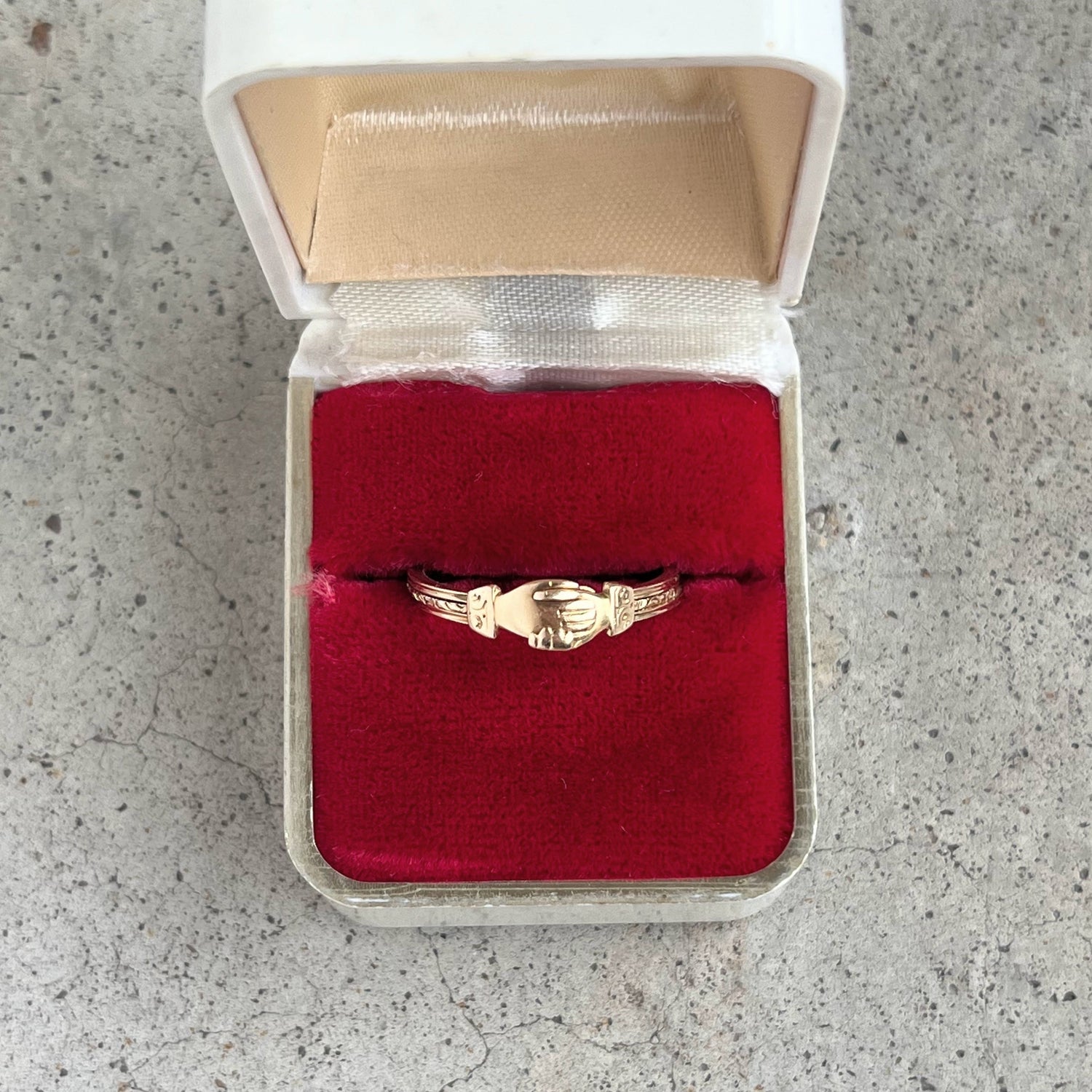 19th c. 14k Gold Fede Gimmel Ring