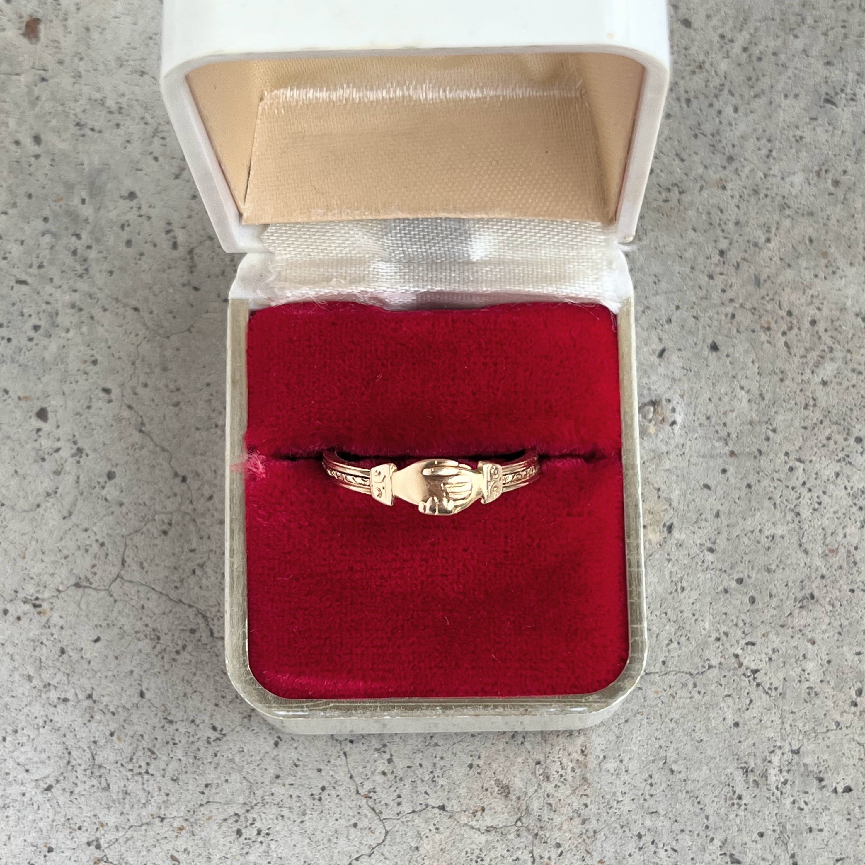 19th c. 14k Gold Fede Gimmel Ring