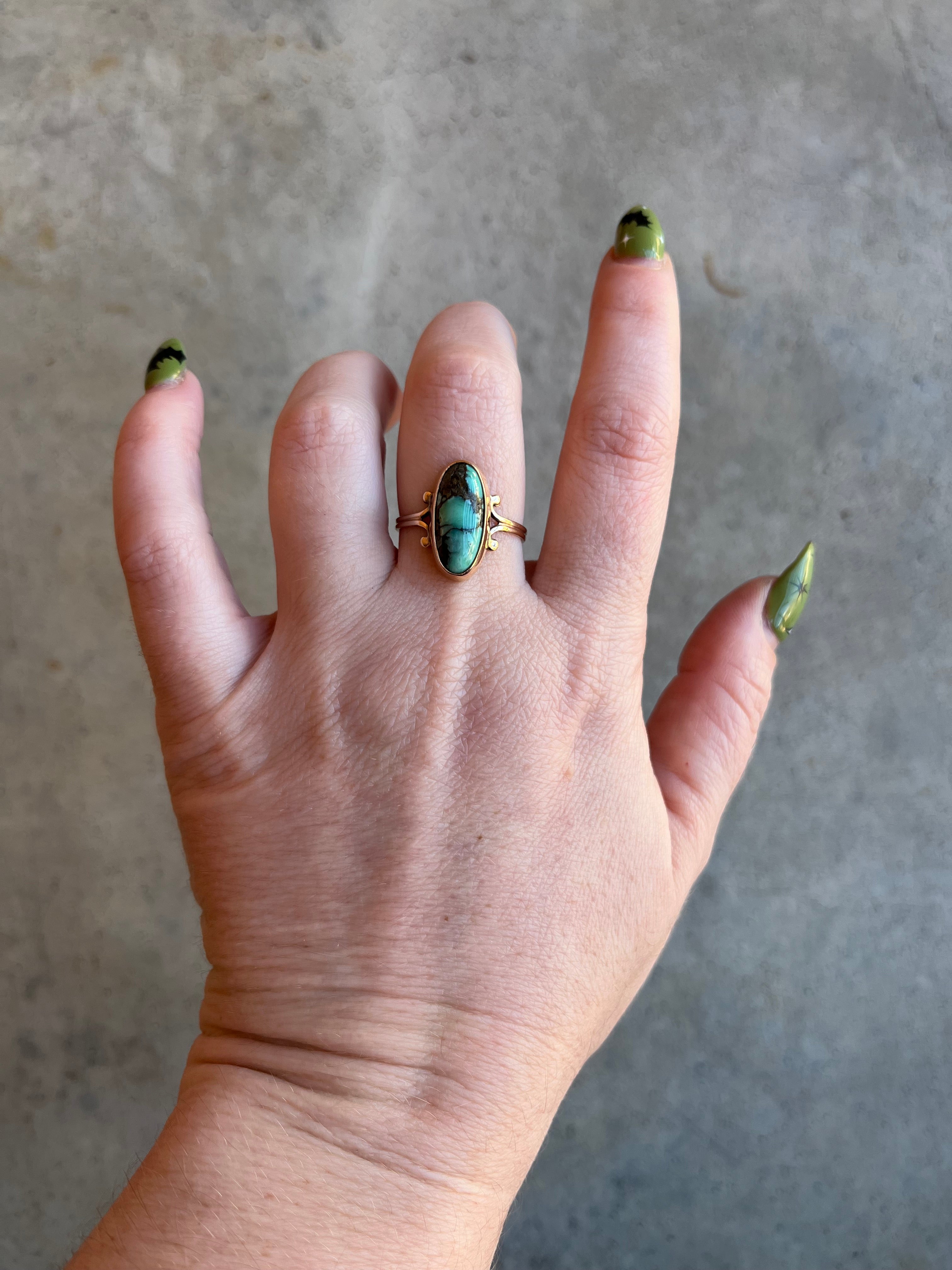 Early 20th c. 10k Gold Turquoise Ring