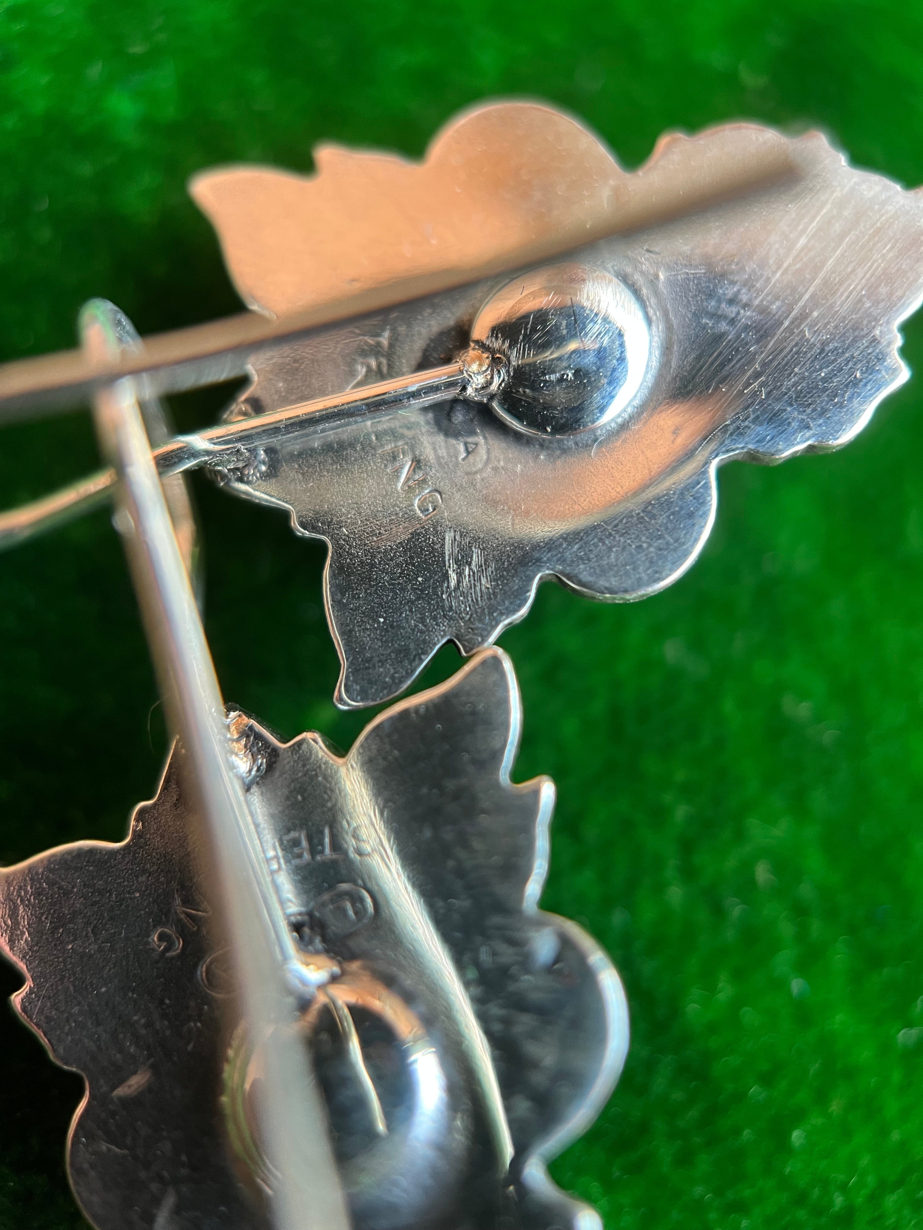 c. 1900s Sterling Silver Green Man Earrings | Converted from Cufflinks