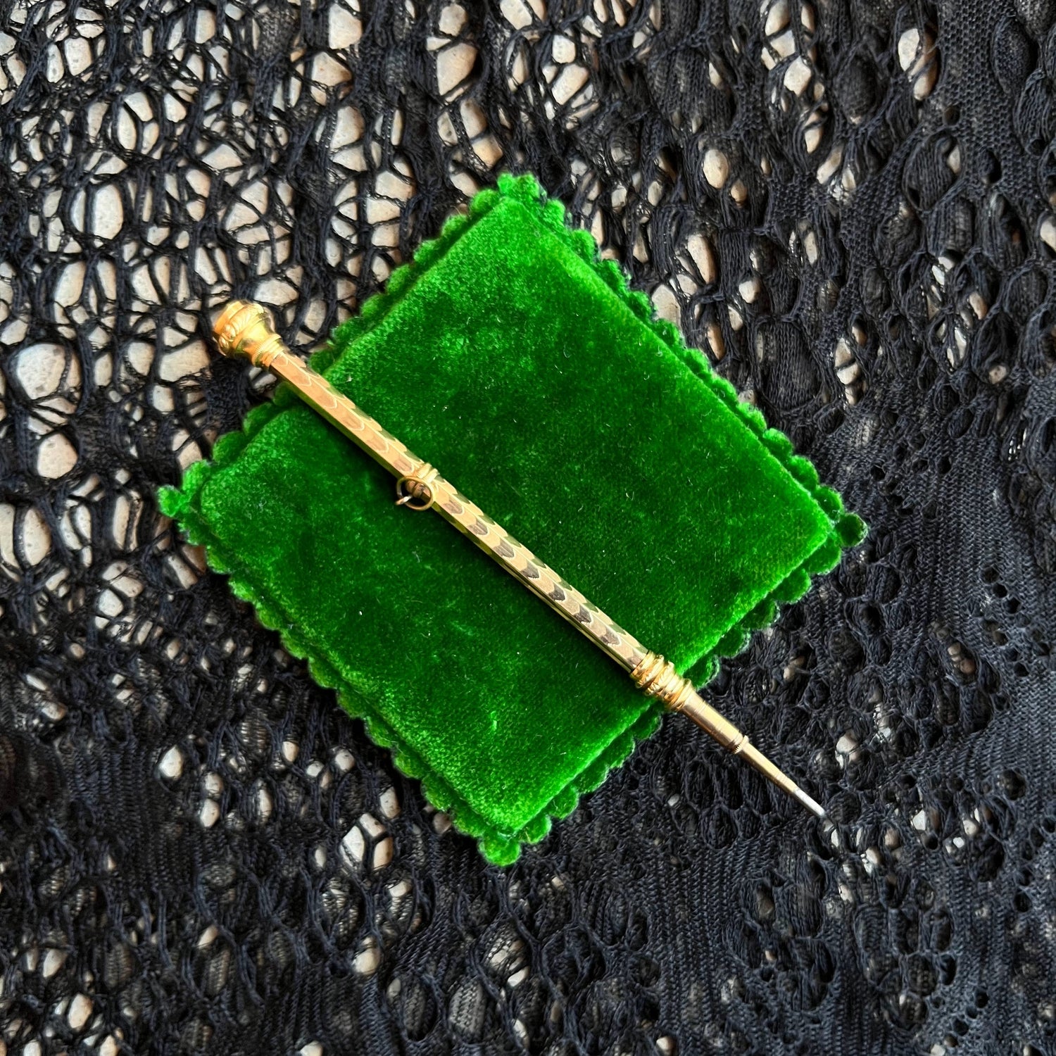 19th c. 14k Gold Rauch &amp; Co. Pencil Pendant