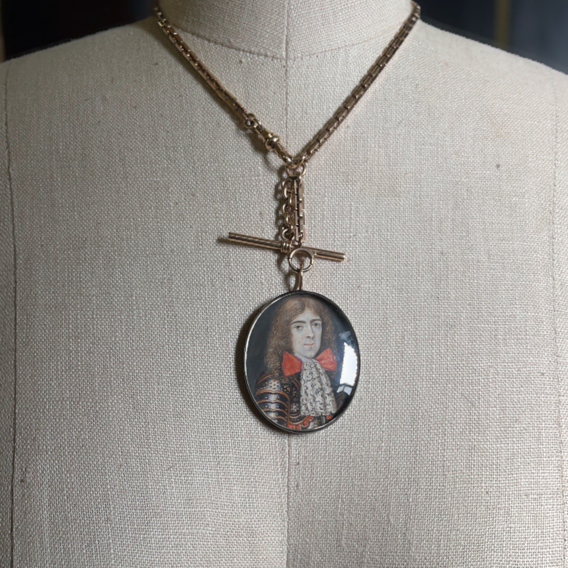 c. Late 17th - Early 18th Century Portrait Miniature Pendant