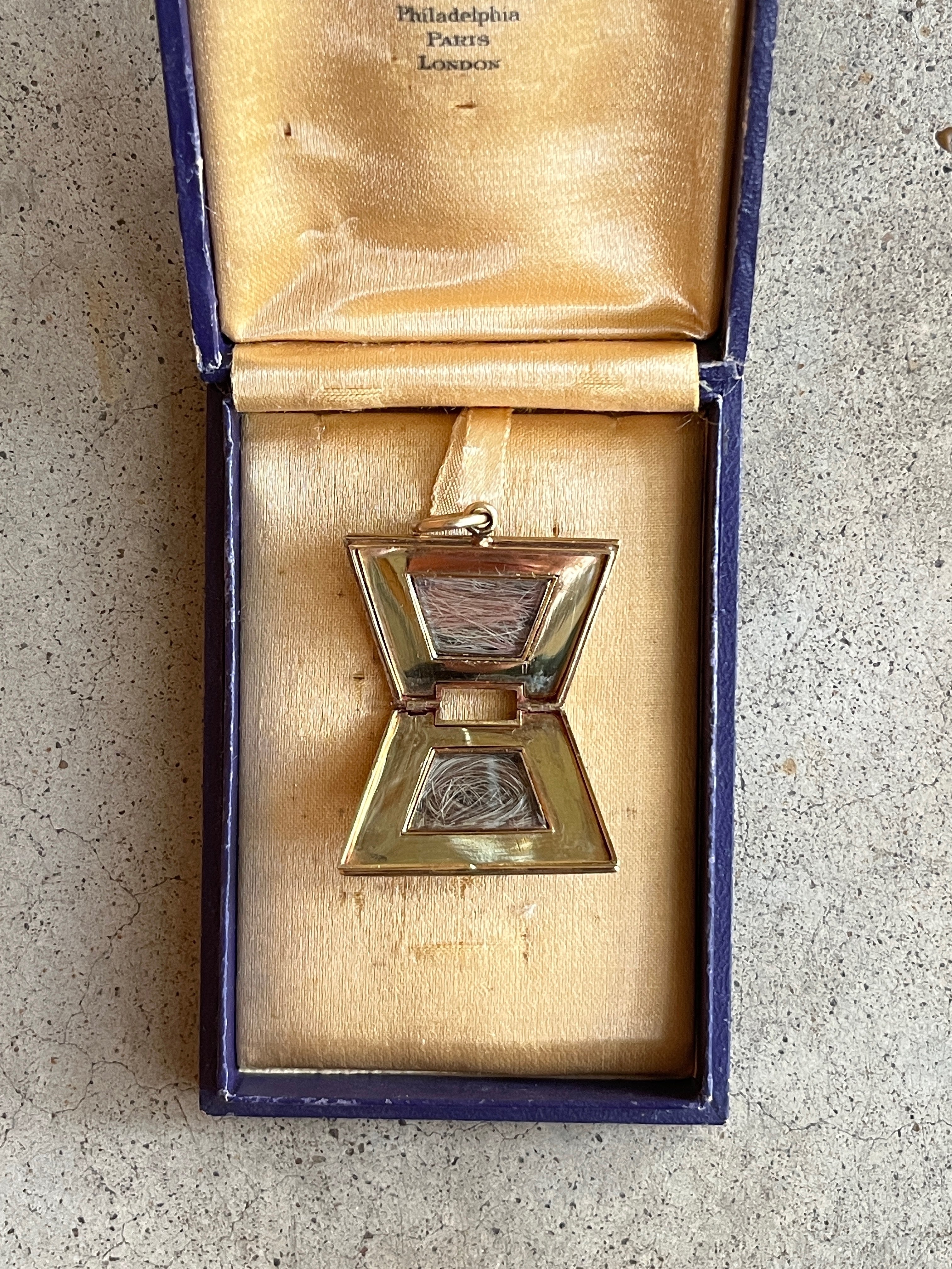 Mid-19th c. 14k Gold Enamel Locket with Hair