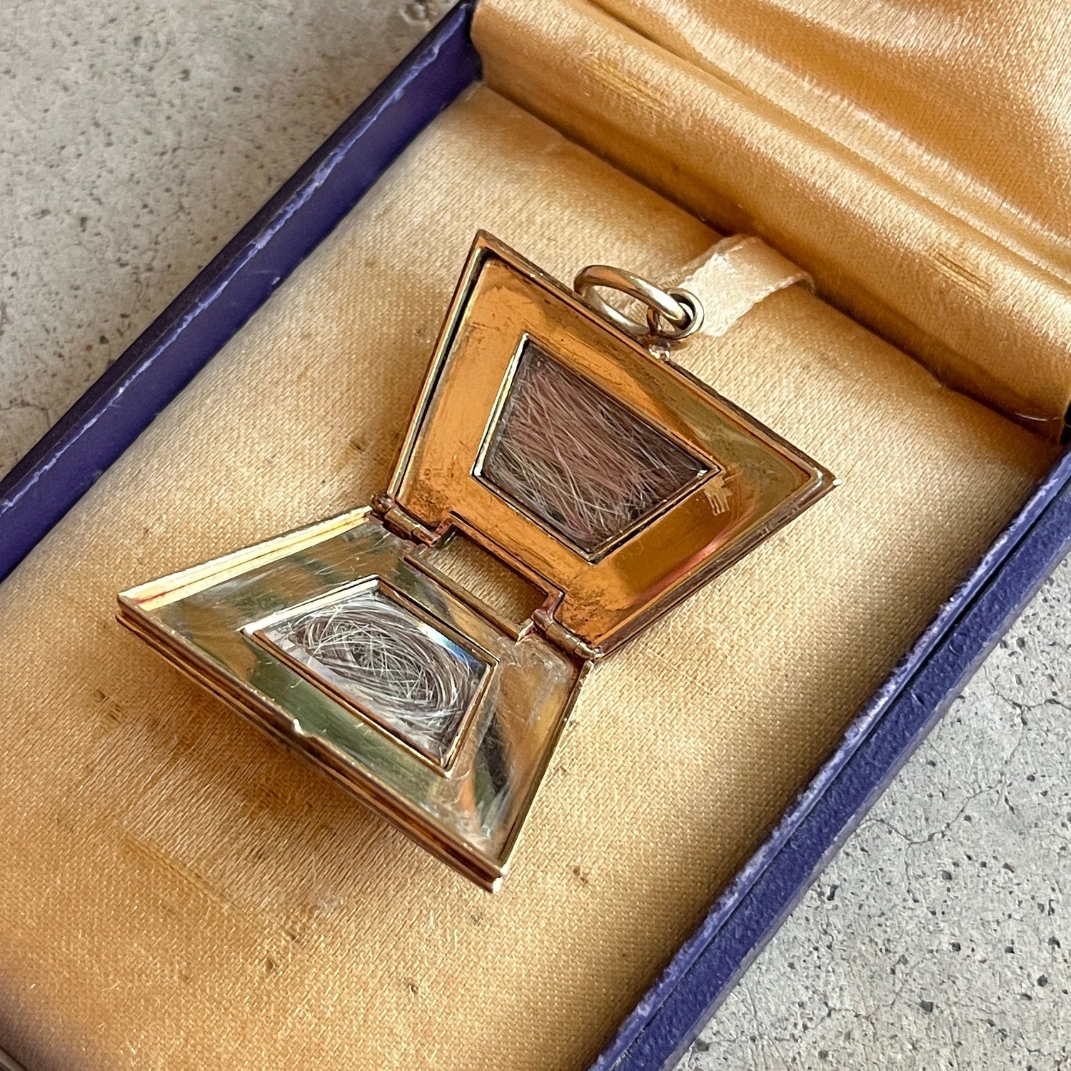 Mid-19th c. 14k Gold Enamel Locket with Hair