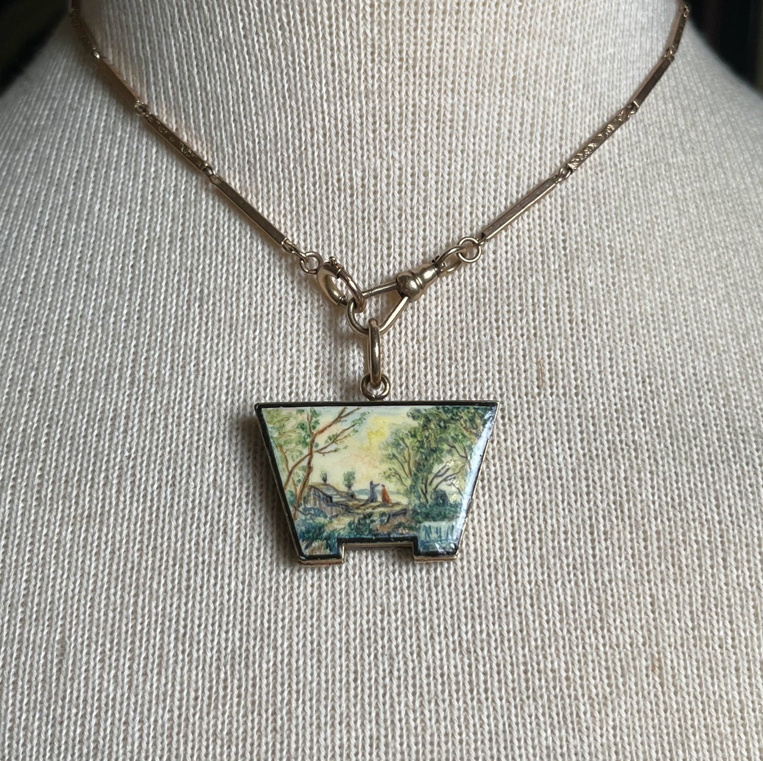 Mid-19th c. 14k Gold Enamel Locket with Hair