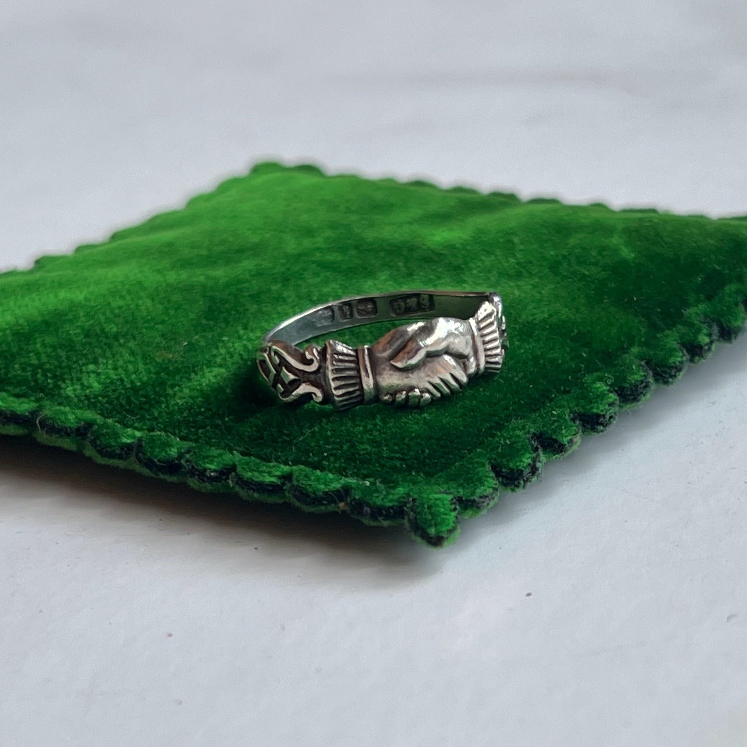 1880s Sterling Silver Fede Ring | Hallmarked 1884
