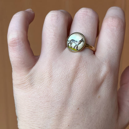 14k Gold Essex Crystal Dog Conversion Ring