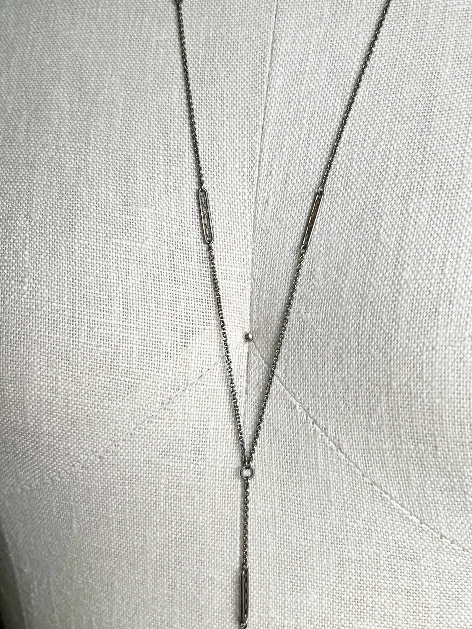 c. 1910s-1920s Sterling Silver Lorgnette + Chain