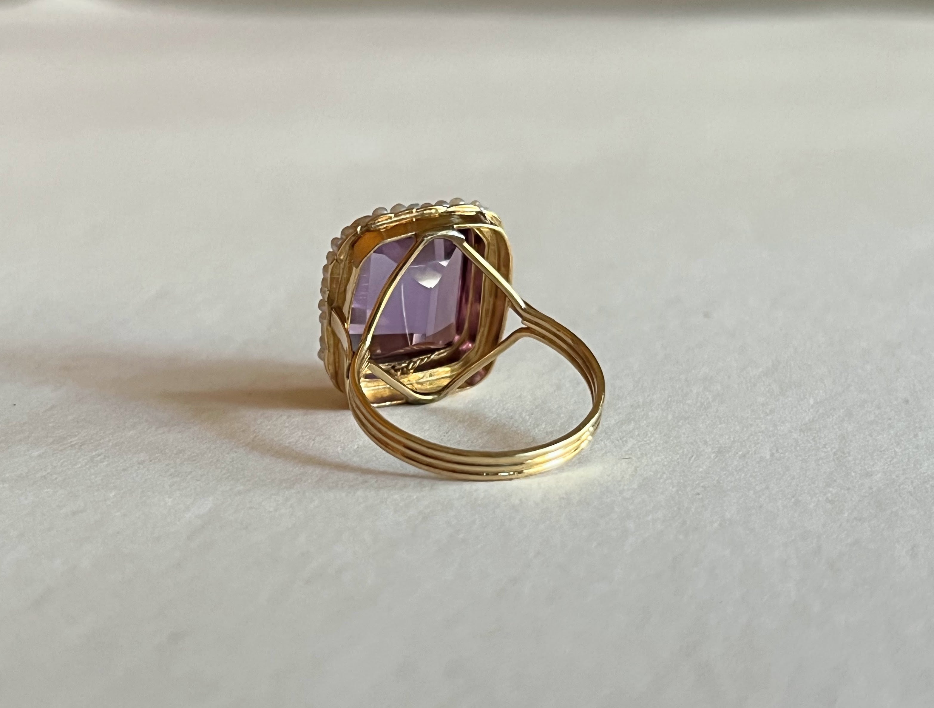 c. 1930s-1940s 14k Yellow Gold Amethyst Ring