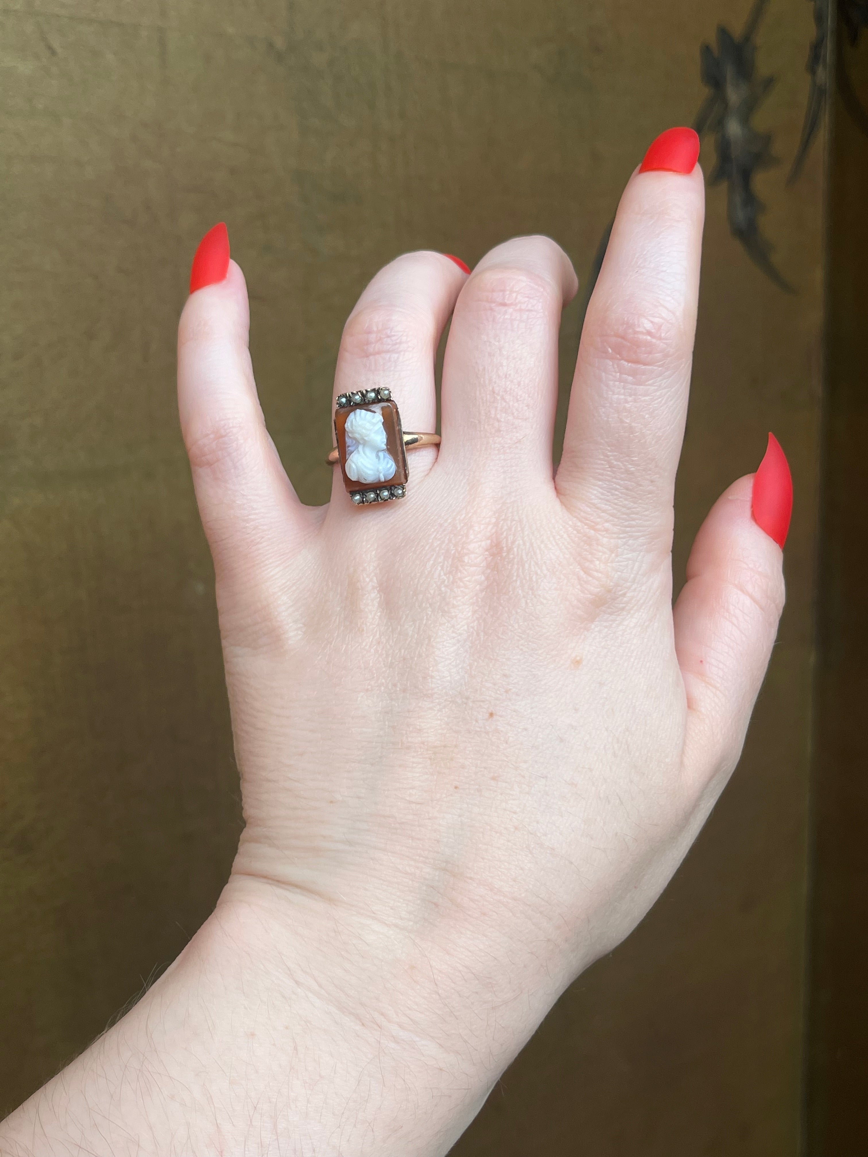 c. 1880s-1890s 10k Gold Cameo Ring