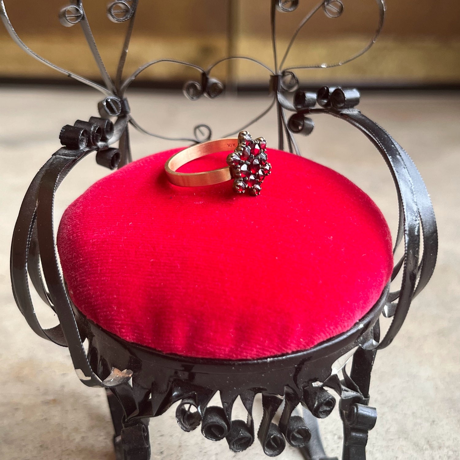 Late 19th c. 10k Gold Garnet Star Conversion Ring