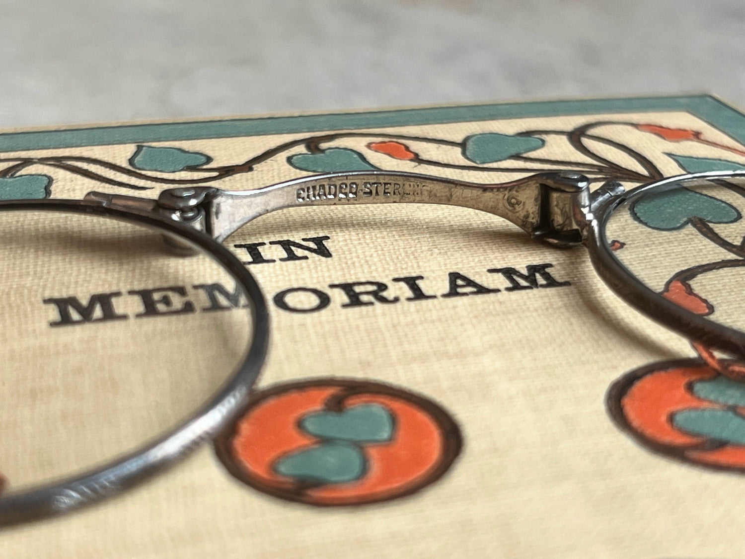 c. 1910s-1920s Sterling Silver Lorgnette + Chain