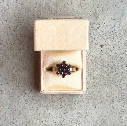Late 19th c. 10k Gold Garnet Star Conversion Ring