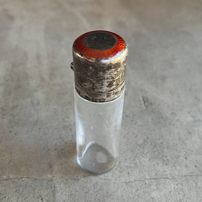 1898 Sterling Silver Guilloche Enamel Perfume Bottle
