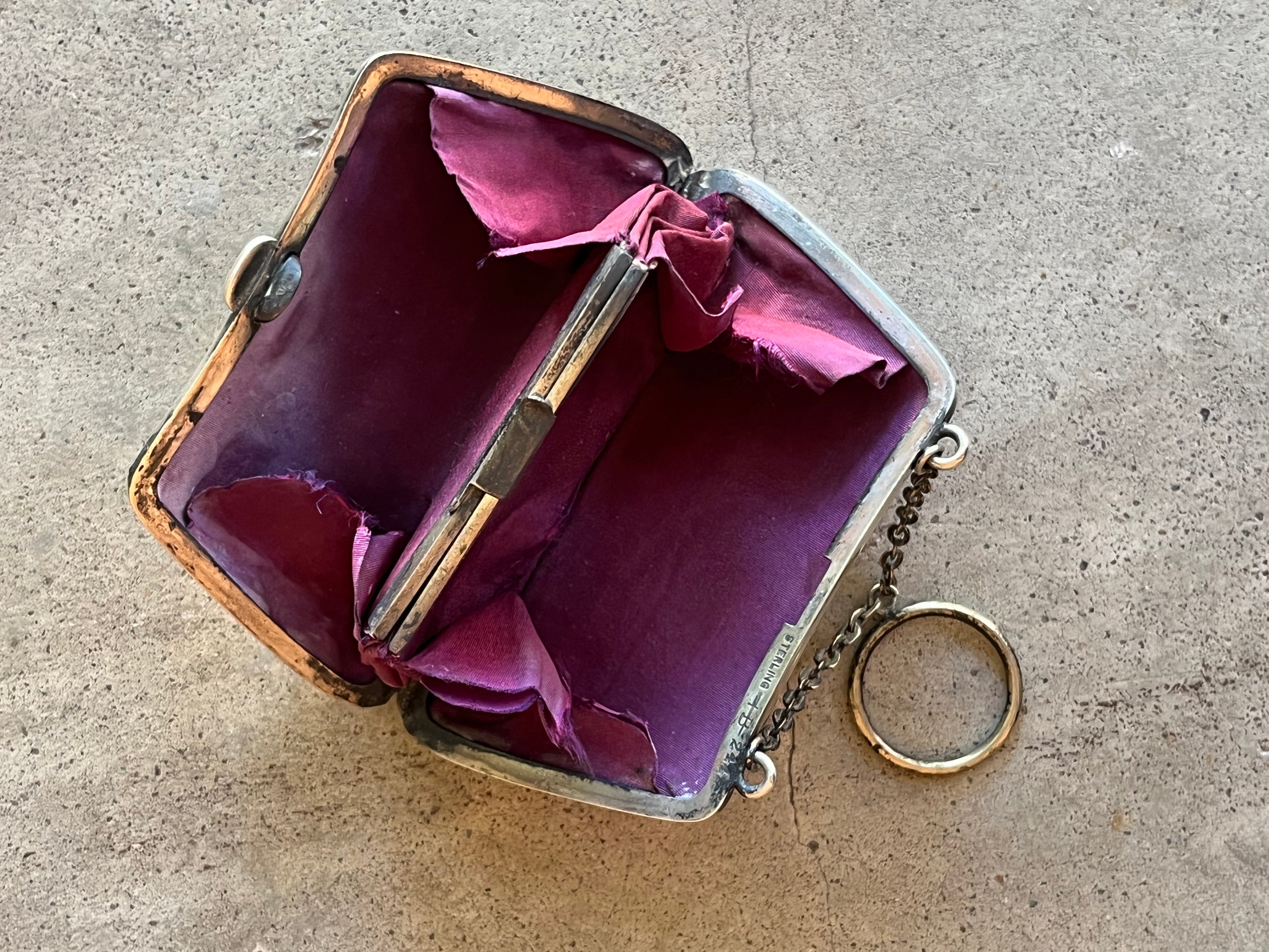 c. 1910s Sterling Silver Chatelaine Purse by R. Blackinton &amp; Co.
