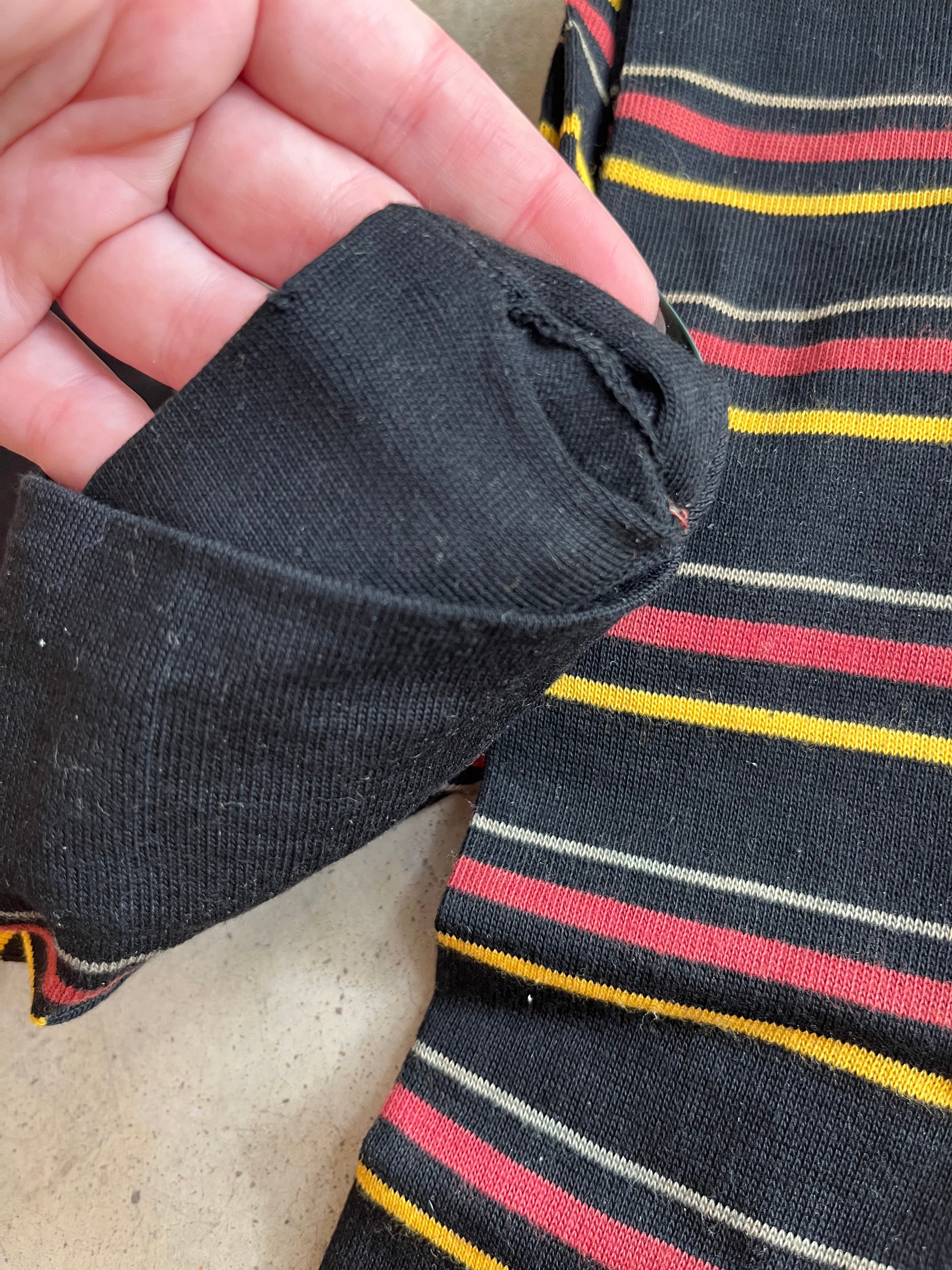 Late 19th-Early 20th c. Striped Cotton Stockings