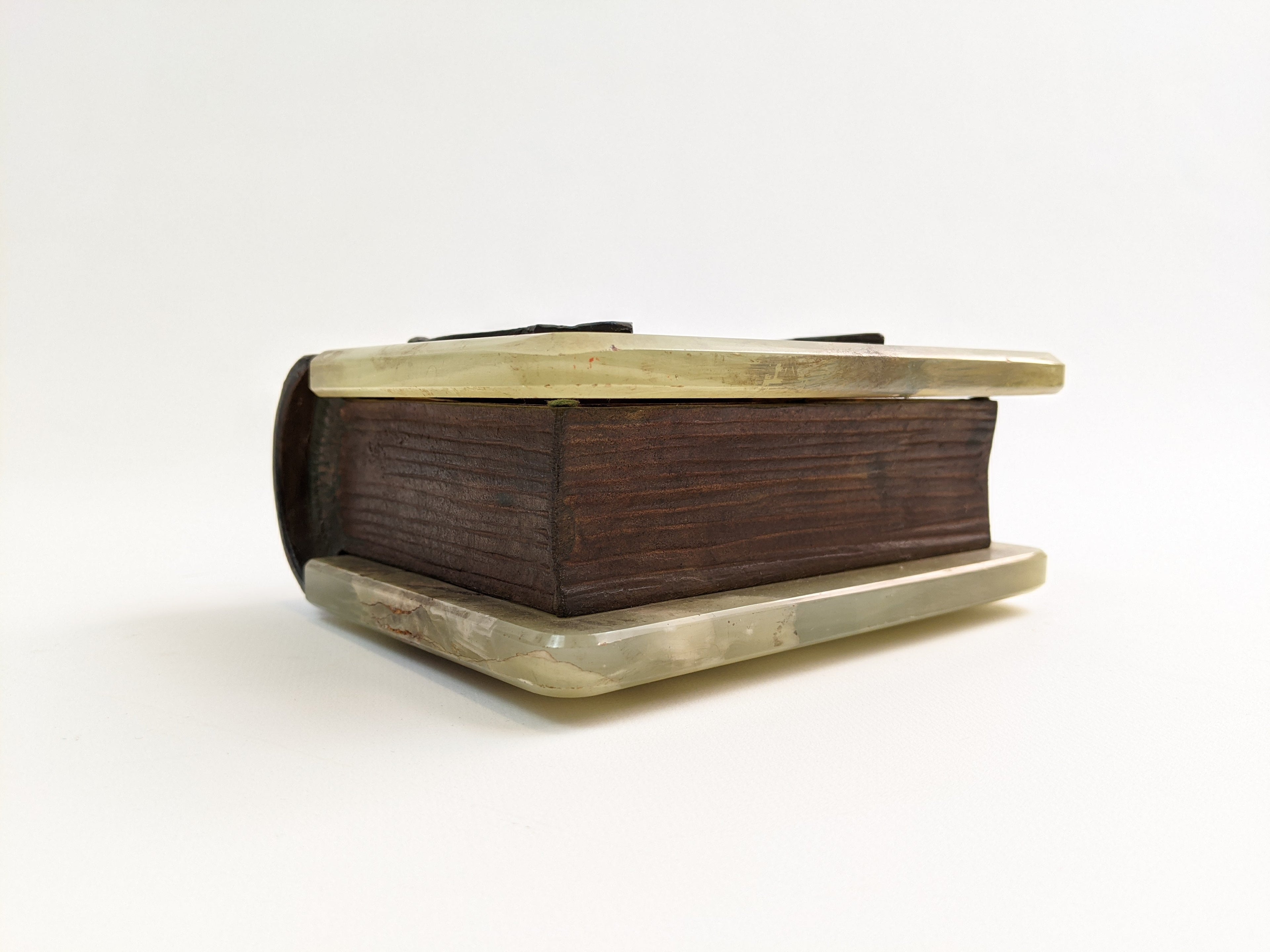 Vintage Green Onyx Stone Book Box