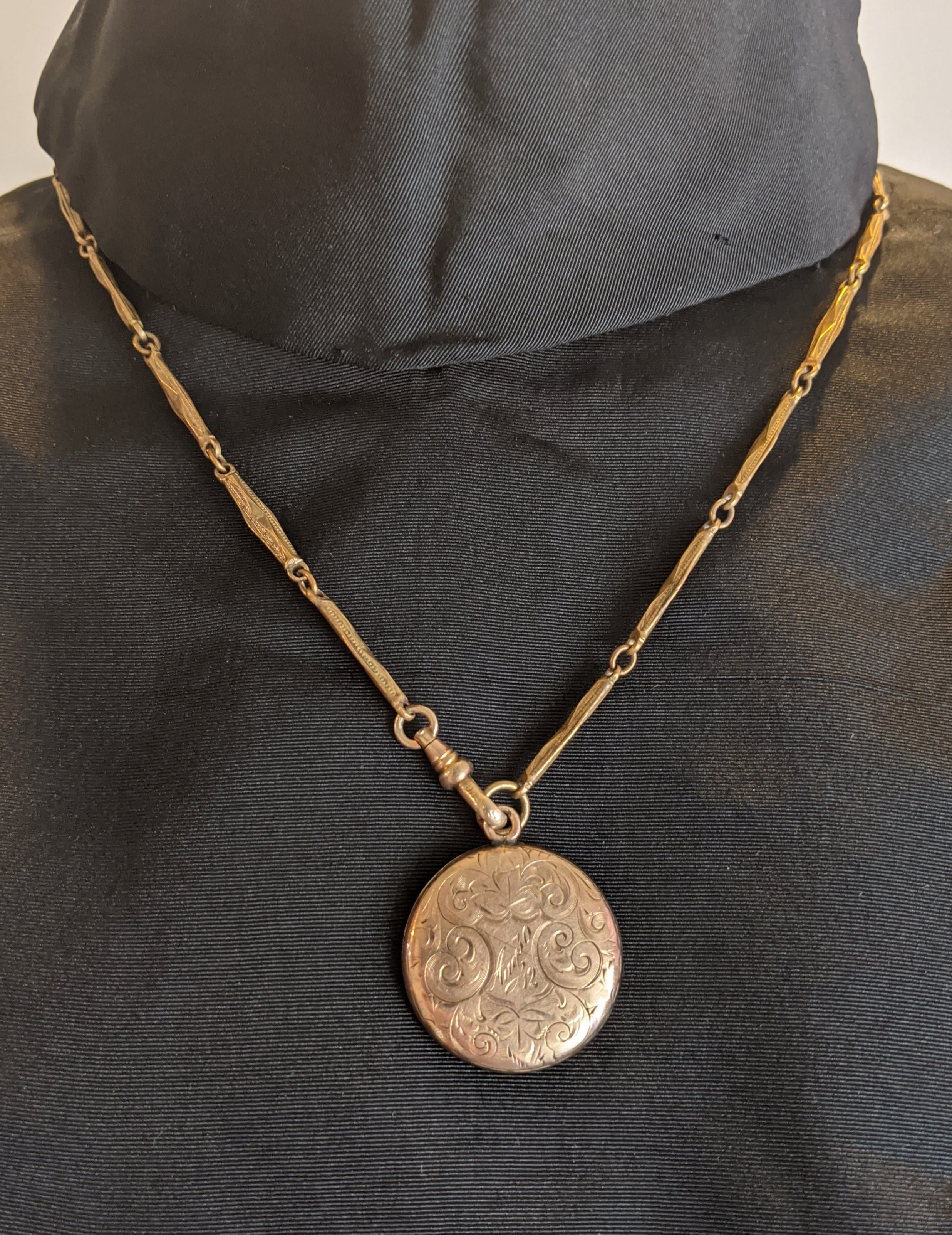 1912 Gold Filled Monogrammed Locket with Photos