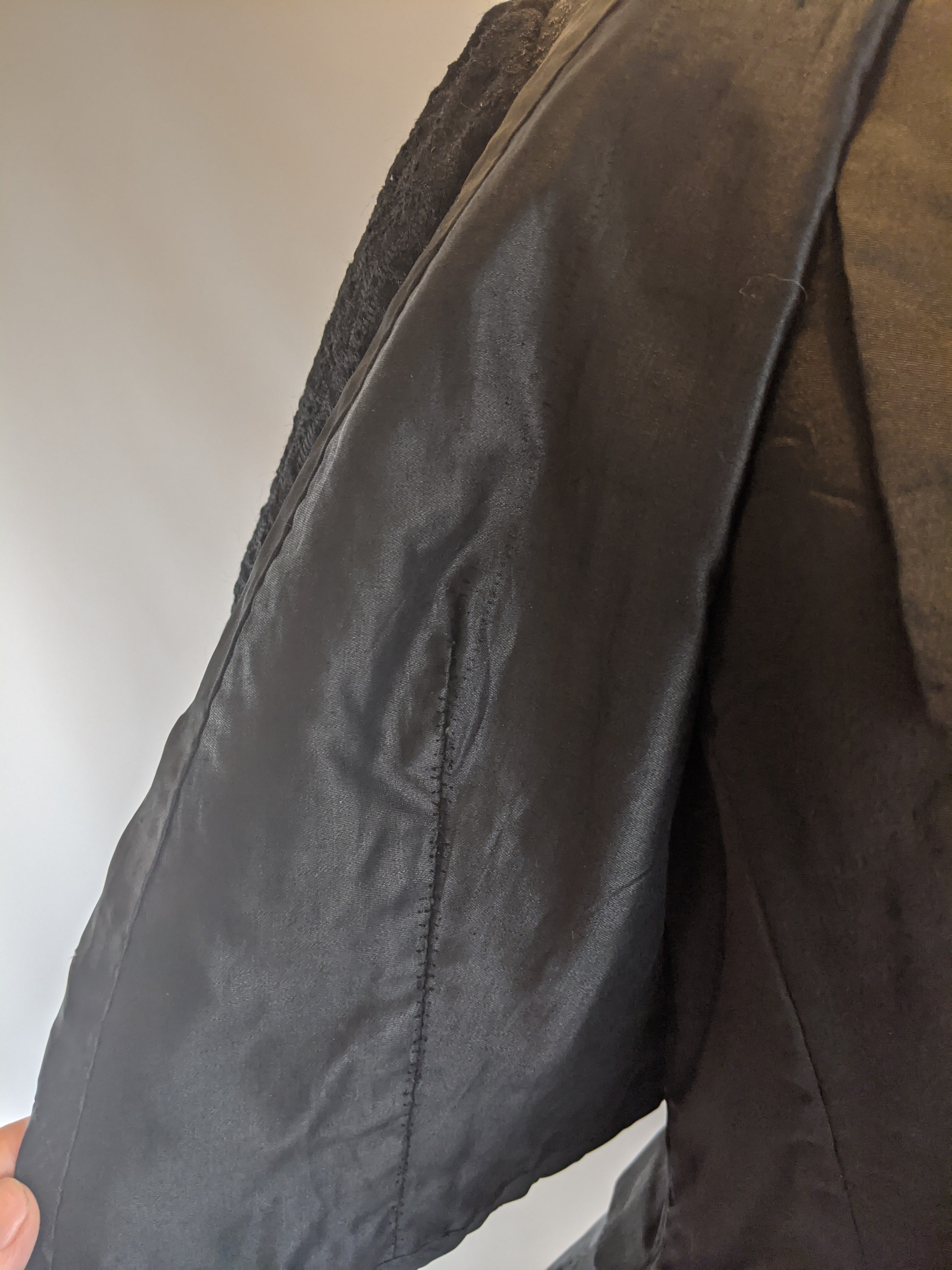 Edwardian Black Brocade Bolero | XS - Small