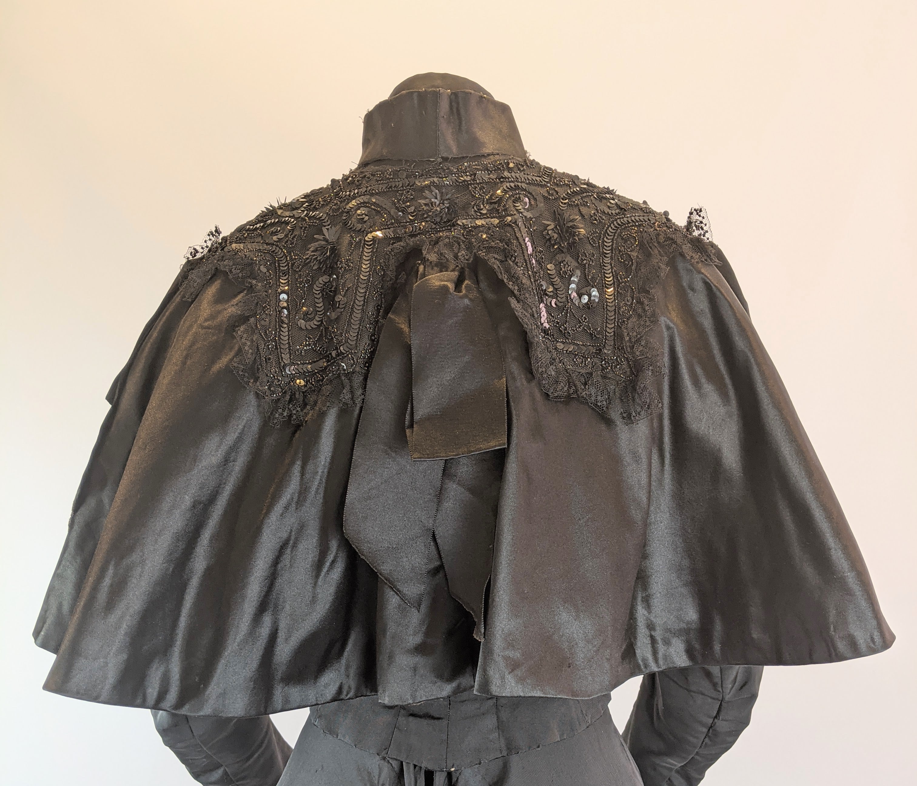 Victorian Black Silk Beaded Capelet