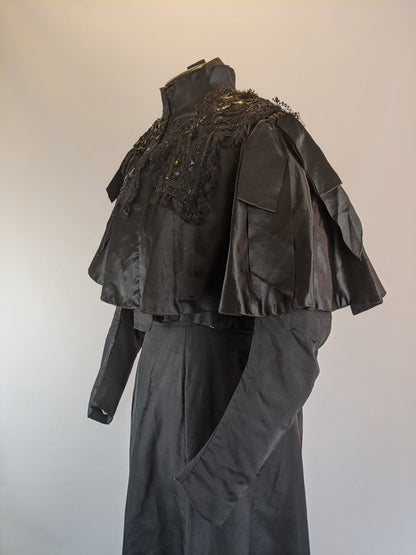 Victorian Black Silk Beaded Capelet