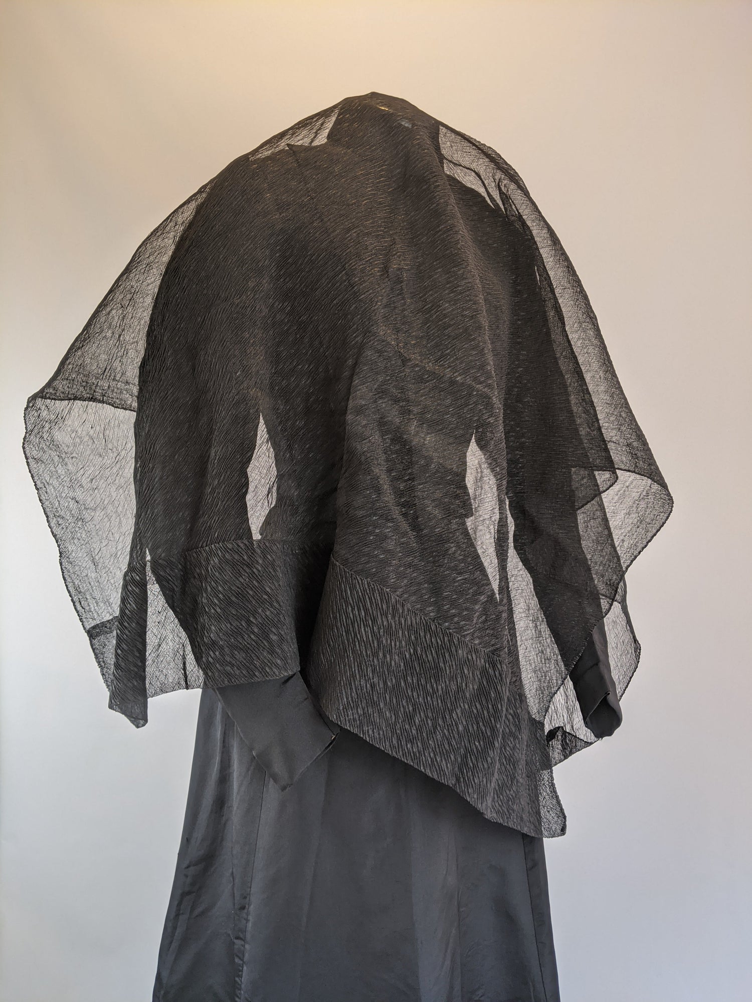 Mid-Late 19th Century Crape Mourning Veil