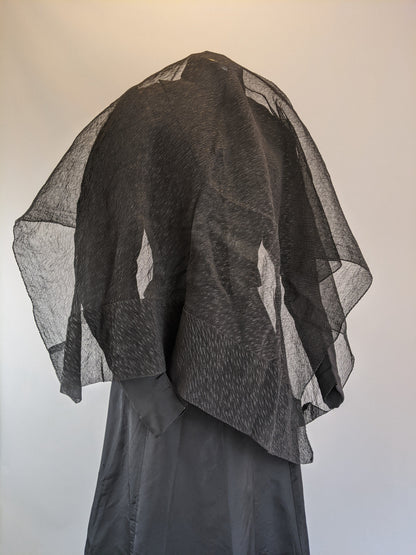 Mid-Late 19th Century Crape Mourning Veil