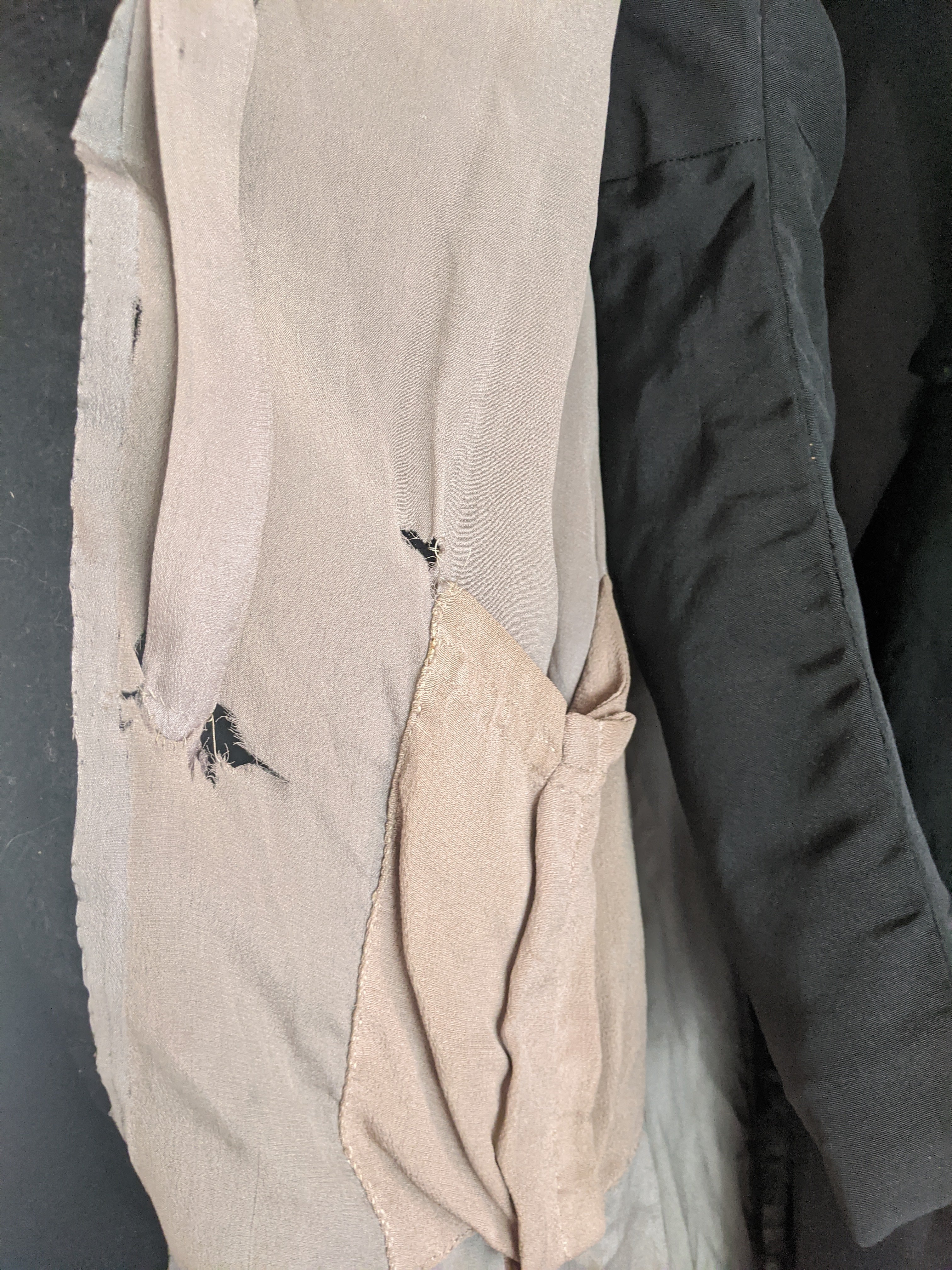 1920s Corduroy Cape with Curly Wool Collar