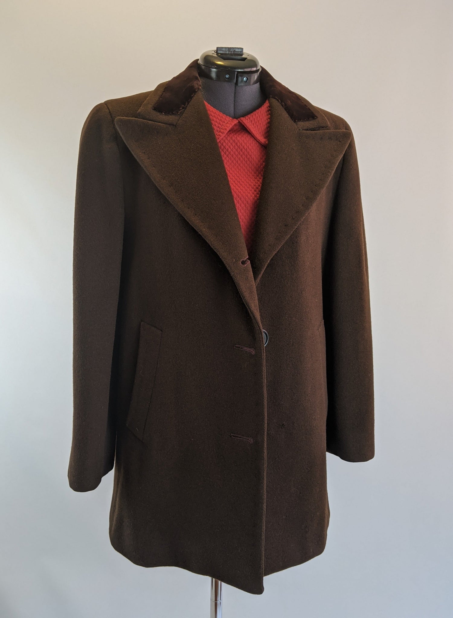1940s Chocolate Brown Wool Coat