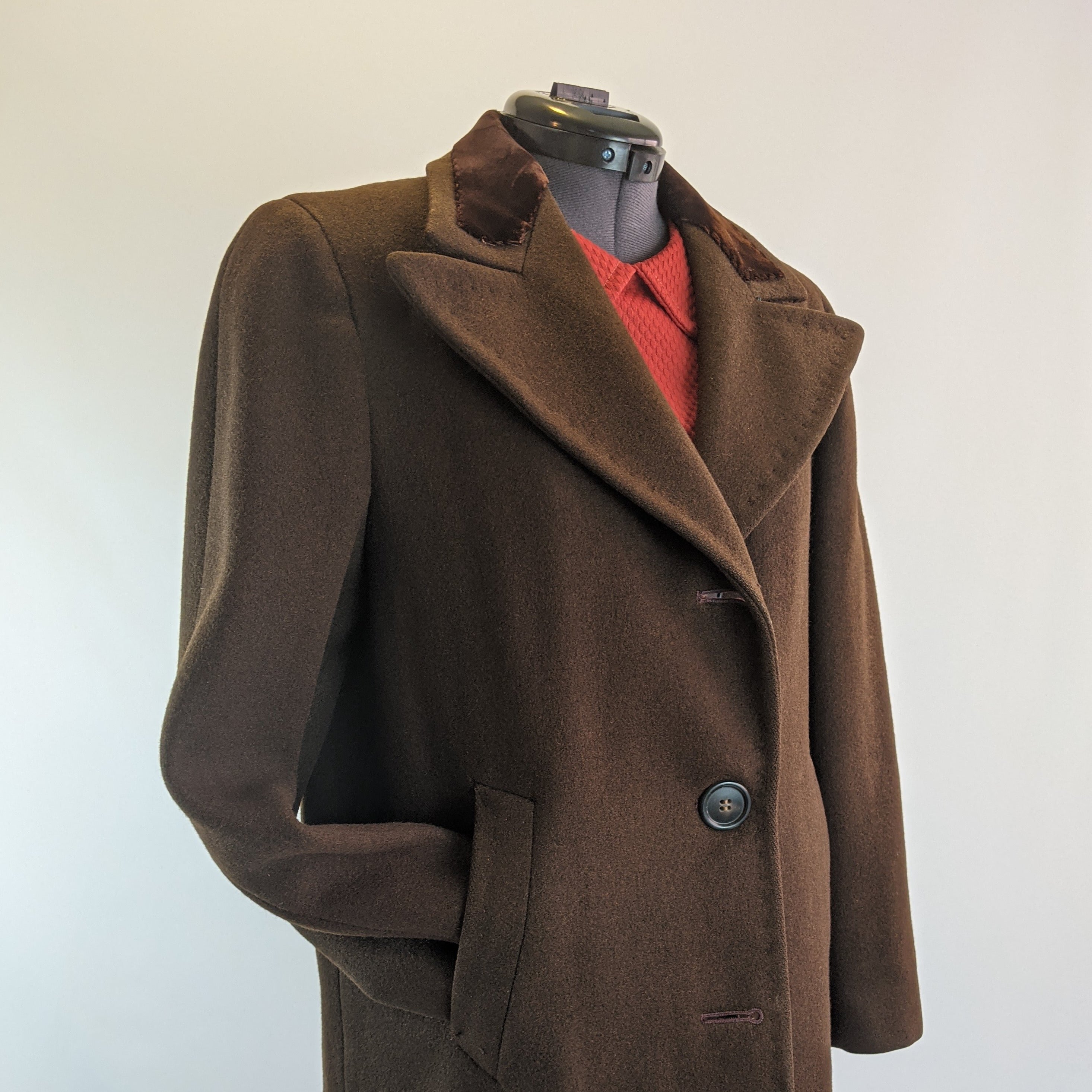 1940s Chocolate Brown Wool Coat