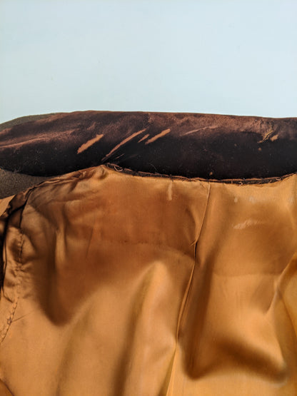 1940s Chocolate Brown Wool Coat
