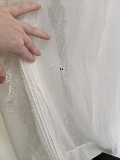 Edwardian White Cotton Lace Gown