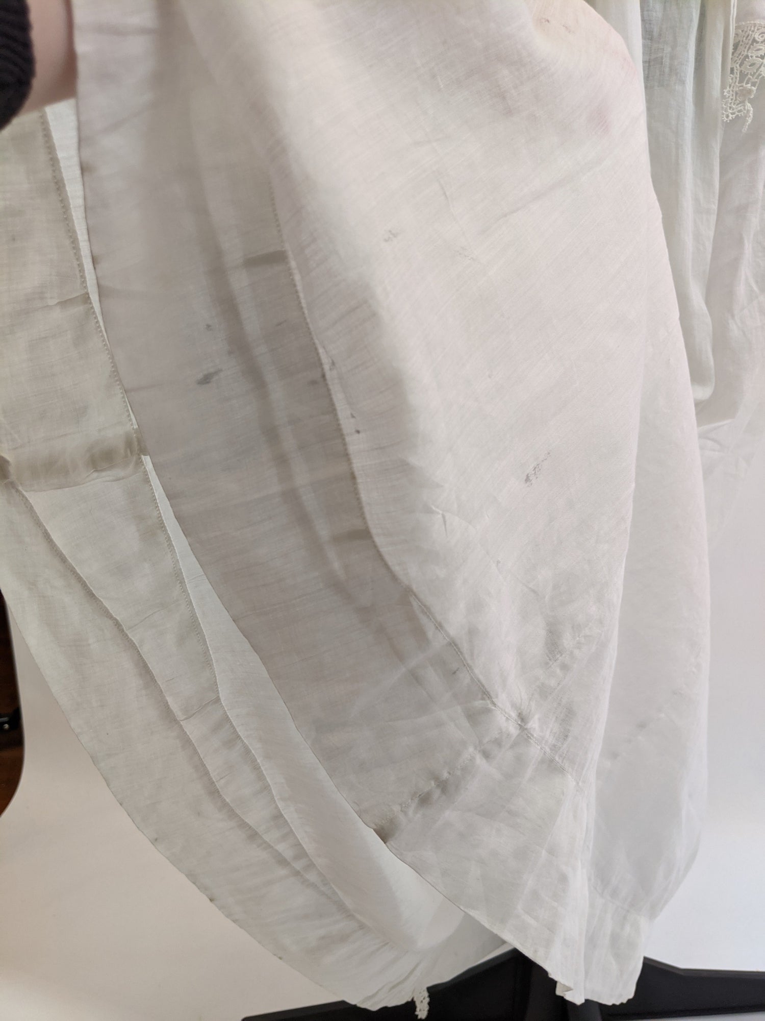 Edwardian White Cotton Lace Gown