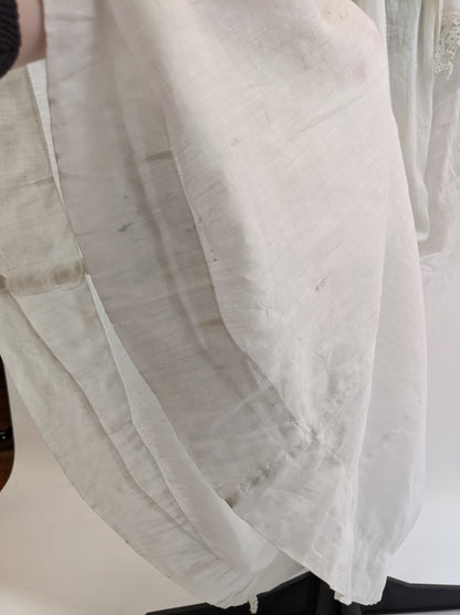 Edwardian White Cotton Lace Gown