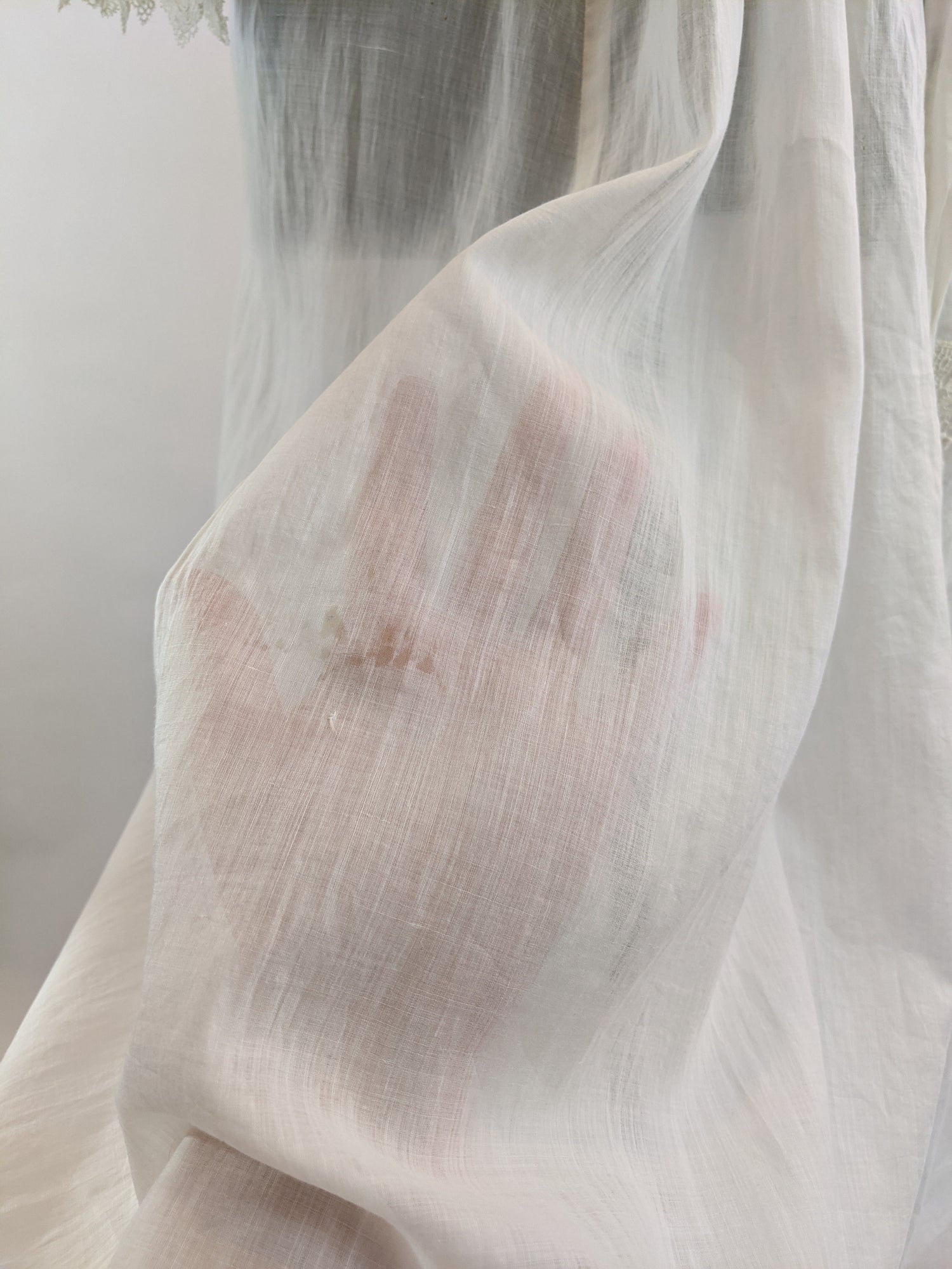 Edwardian White Cotton Lace Gown