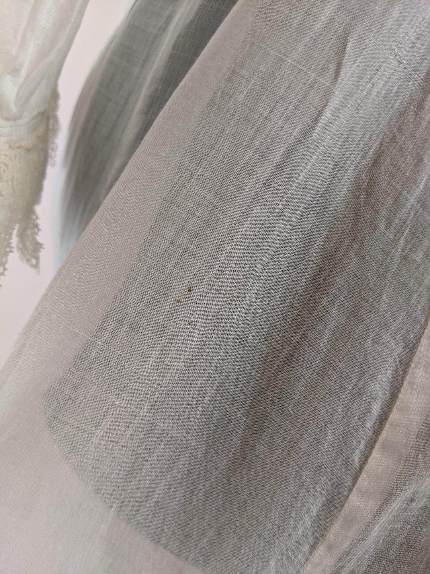 Edwardian White Cotton Lace Gown