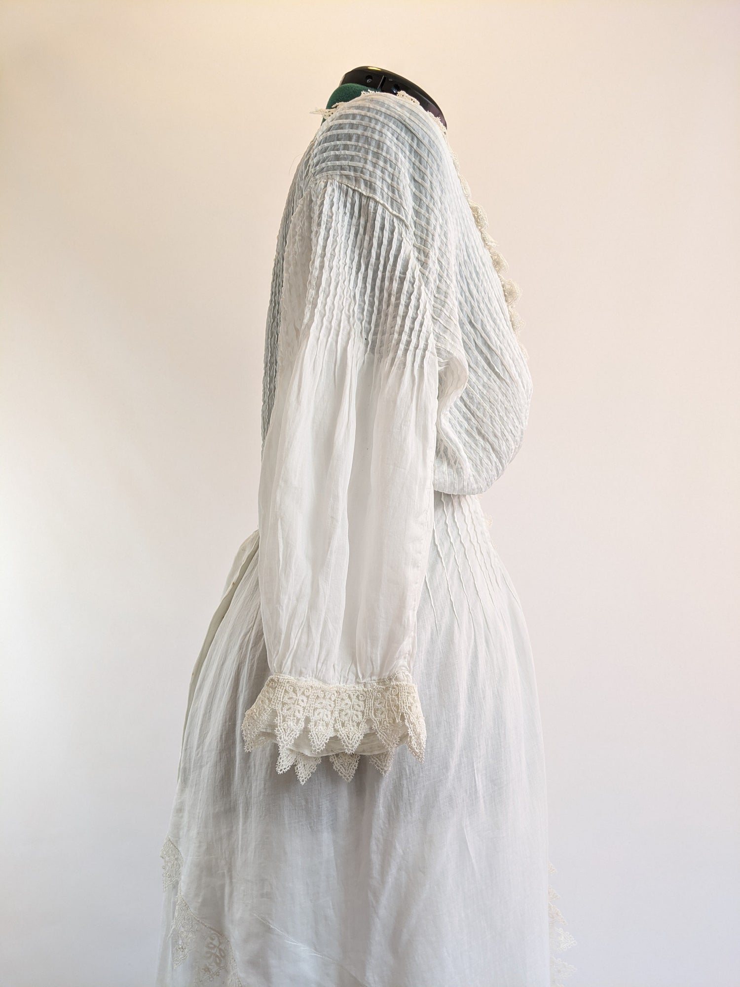 Edwardian White Cotton Lace Gown